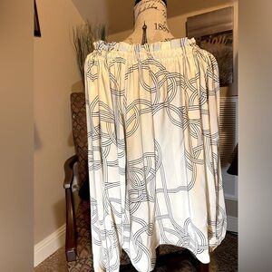 🖤 H&M Balloon style sleeves oversized satin feel Top cream black tie in Back SM